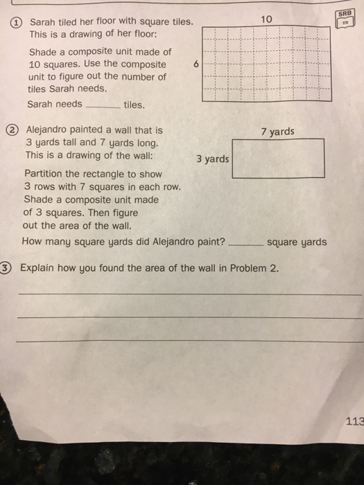 Srb Sarah Tiled Her Floor With Square Tiles This Is Chegg 