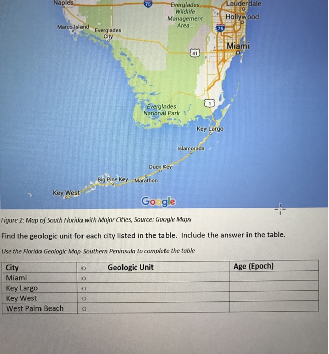 Solved Find The Geologic Unit For Each City Listed In The