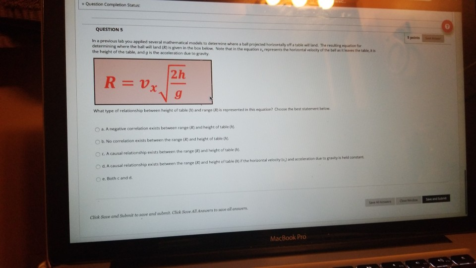 Solved v Question Completion Status: QUESTIONS 5 points In a 