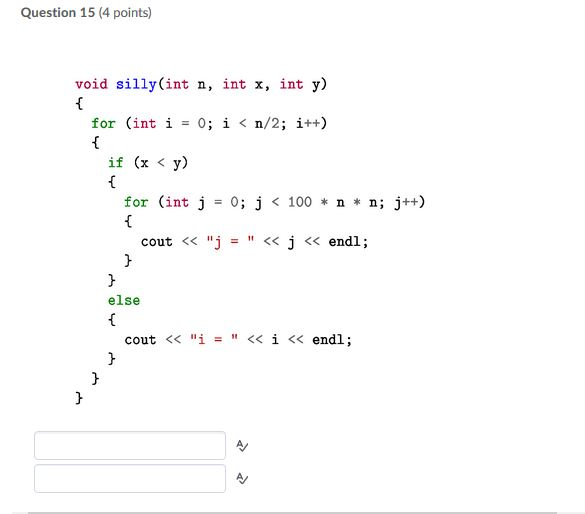 Solved Code Time And Complexity For Each Of The Following Chegg Com
