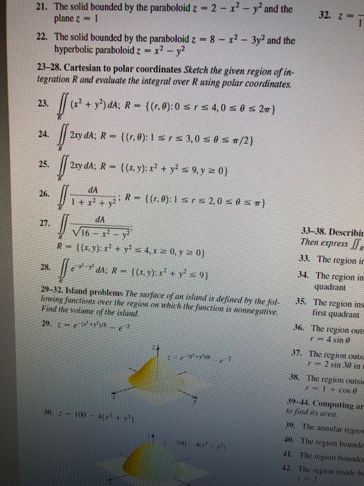 Solved 21 The Solid Bounded By The Paraboloid Z 2 Y Chegg Com