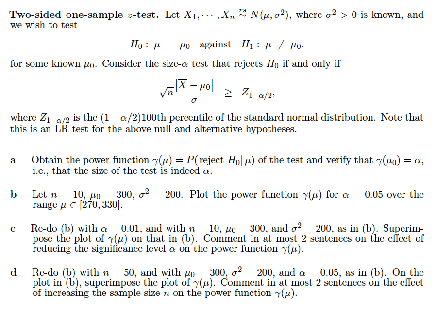 Two Sided One Sample We Wish To Test Let X1 Chegg Com