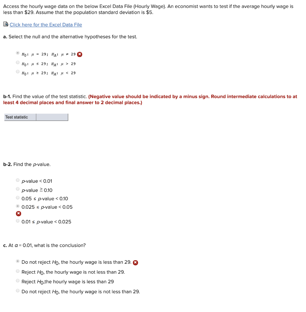 Solved Access The Hourly Wage Data On The Below Excel Dat