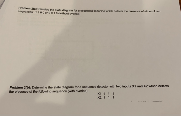 Solved Problem Sequences 1100 Or 0010 Without Overlap Chegg Com
