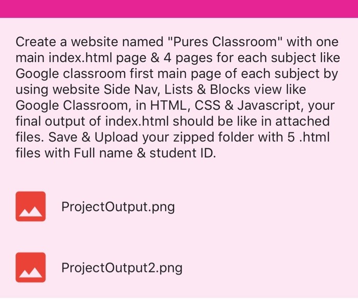 Solved Create A Website Named Pures Classroom With One