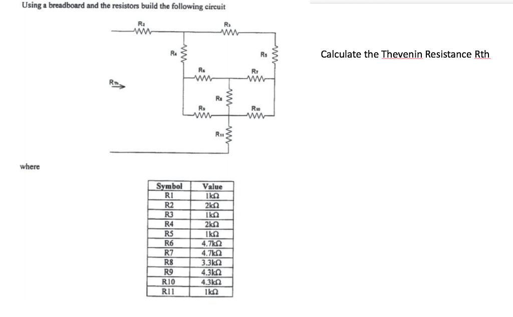 Solved Using A Breadboard And The Resistors Build The Fol Chegg Com