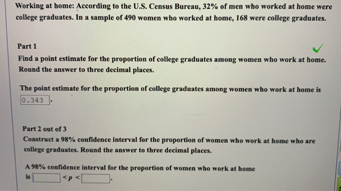 Solved Working At Home According To The U S Census Bureau Chegg Com