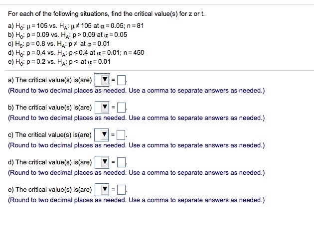 Solved For Each Of The Following Situations Find The Cri Chegg Com