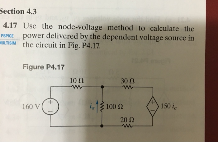 Solved Section 4.3 4.17 Use the node-voltage method to | Chegg.com