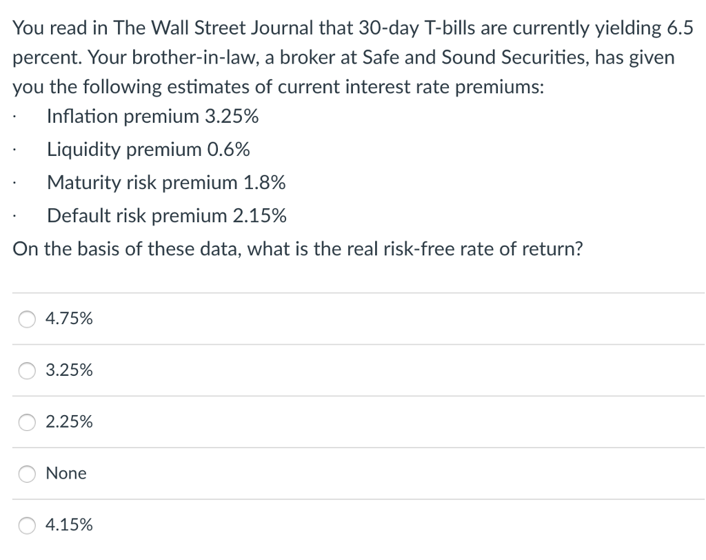 Solved You read in The Wall Street Journal that 30-day | Chegg.com