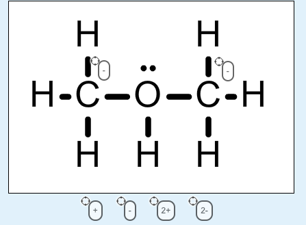 In the following Lewis structure of(CH3)2OH+, every atom, bond and lone pai...
