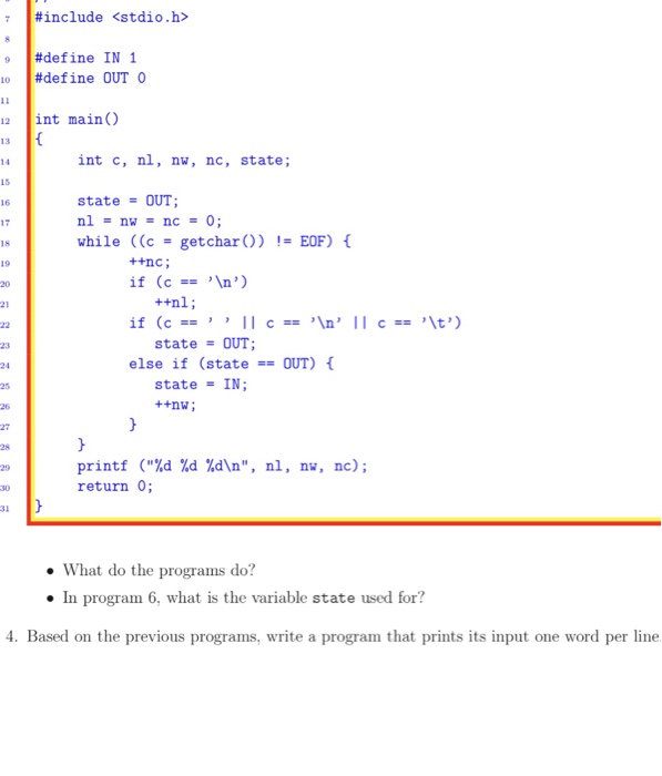 Solved Include Define In 1 Define Out 0 2 Int Main 13 Chegg Com