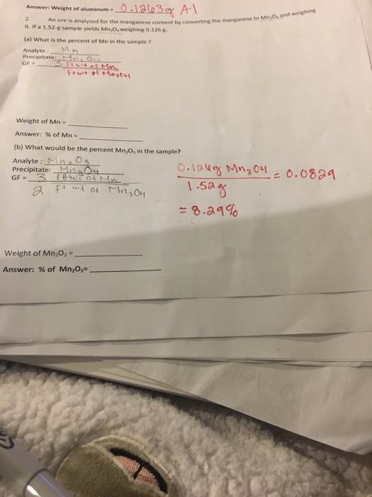 An Ore Is Analyzed For The Manganese Content Chegg 