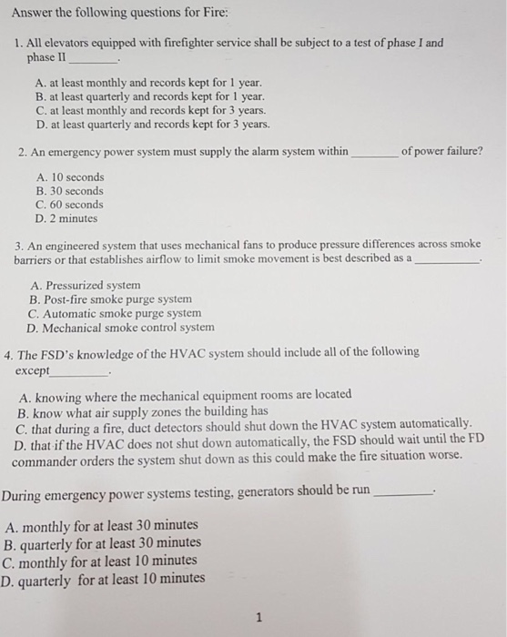 Answer The Following Questions For Fire 1 All Chegg Com