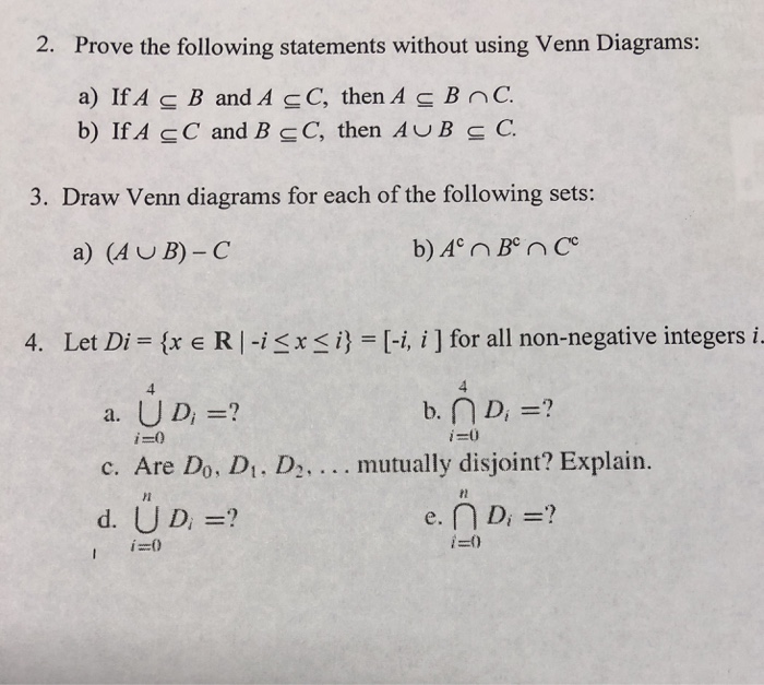 Solved 2 Prove The Olowigement Wihour Usingvem Disgrans A Chegg Com