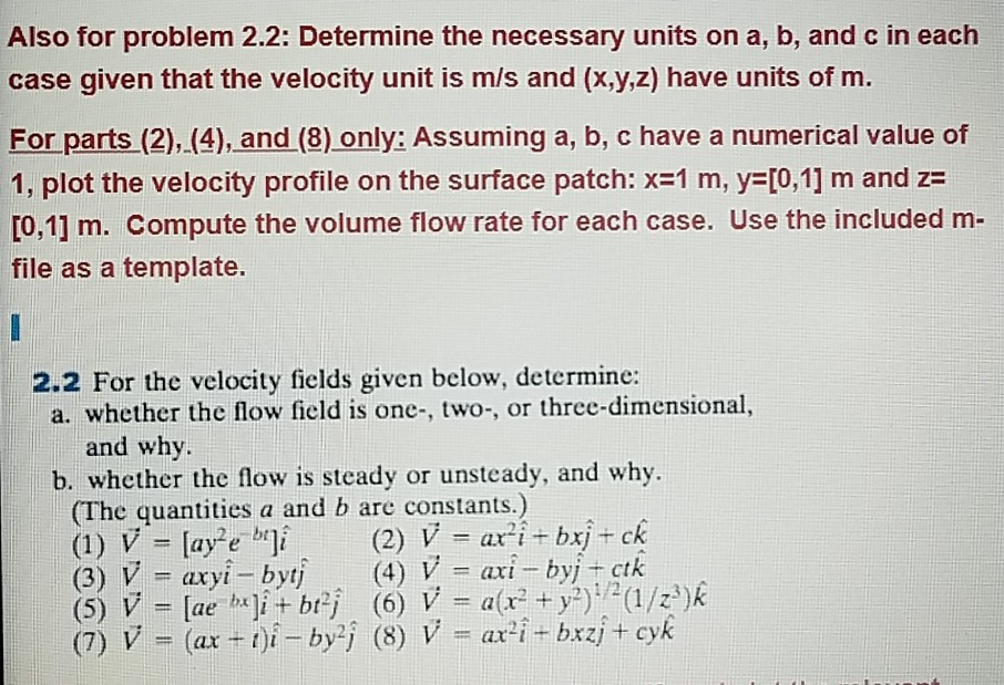 Solved Also For Problem 2 2 Determine The Necessary Unit Chegg Com