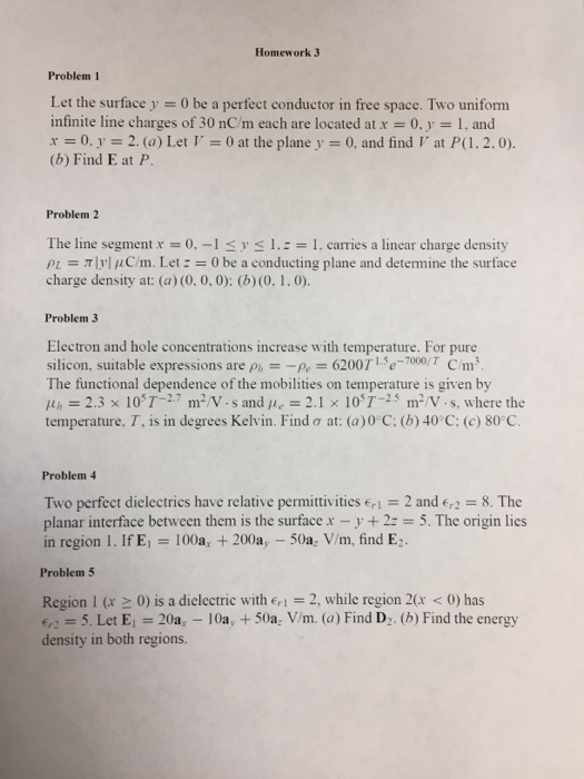 Solved Homework 3 Problem 1 Let The Surface Y 0beaperfect Chegg Com