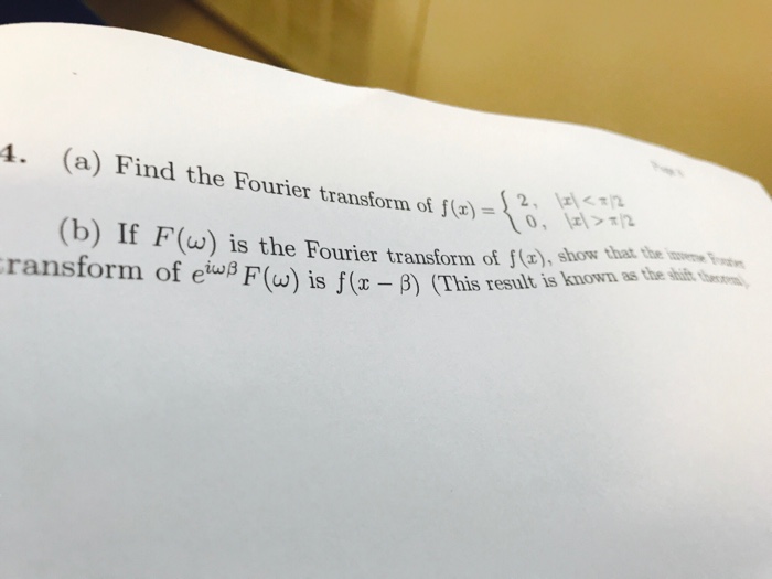 Solved Find The Fourier Transform Of F X 2 X Pi Chegg Com