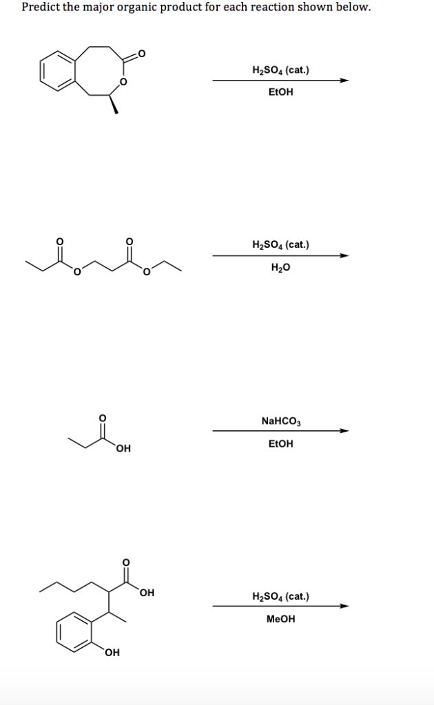 Solved Predict The Major Organic Product For Each Reactio