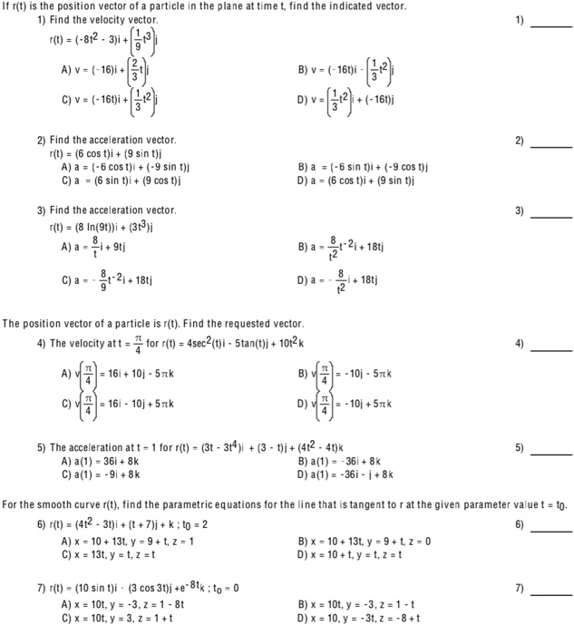 Answers 1 C 2 A 3 D 4 C 5 B 6 A 7 Ai Would Chegg Com