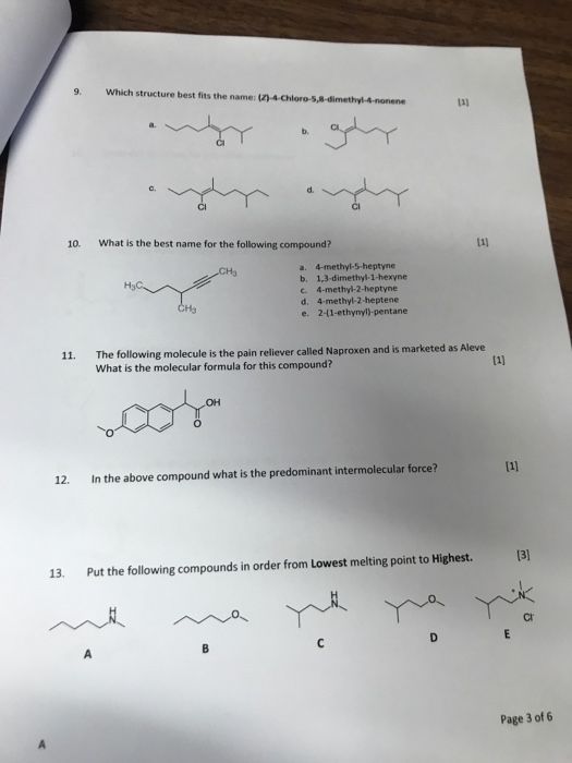 Solved Which Structure Best Fits The Name Z 4 Chloro Chegg Com