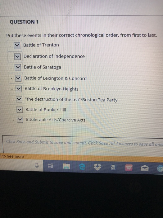 Solved QUESTION 1 Put these events in their correct | Chegg.com