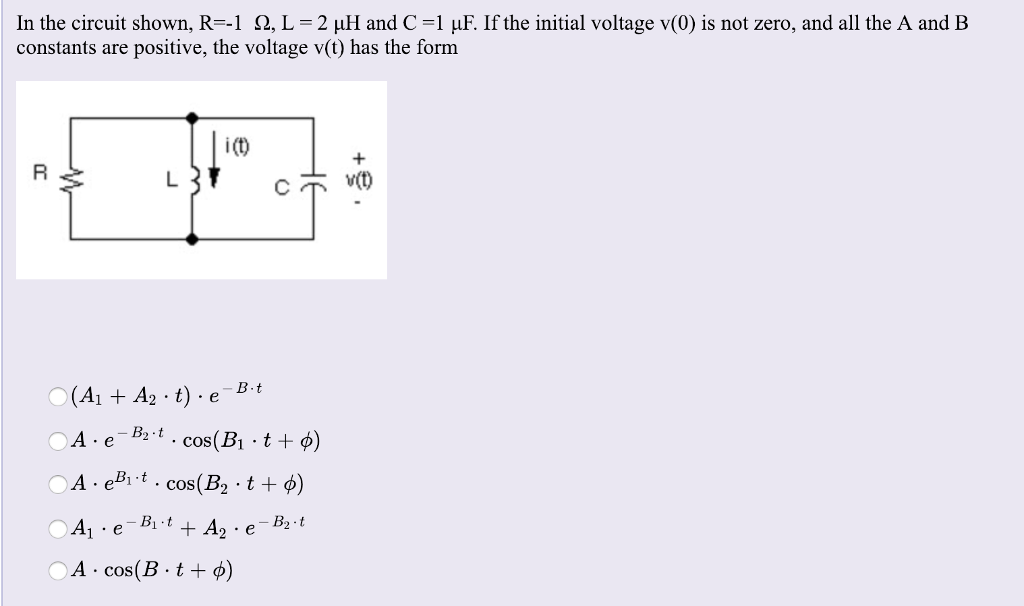 Solved In The Circuit Shown R 1 W L 2 Mh And C 1 Mg I Chegg Com