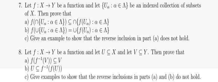 Solved 7 Let F X Y Be A Function And Let Un A E L Chegg Com