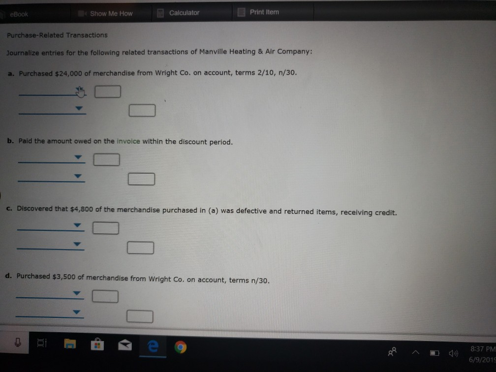 Solved Print Item Calculator Show Me How Ebook Purchase R Chegg Com