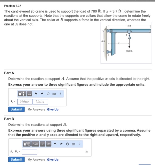 Problem 5 37 The Cantilevered Jib Crane Is Used To Chegg 