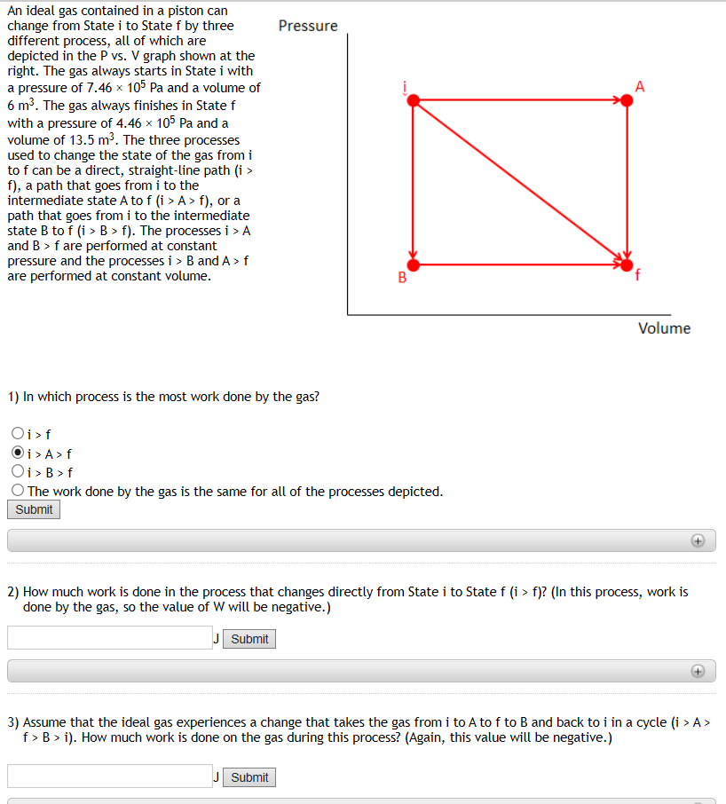 Solved An Ideal Gas Contained In A Piston Can Change From Chegg Com