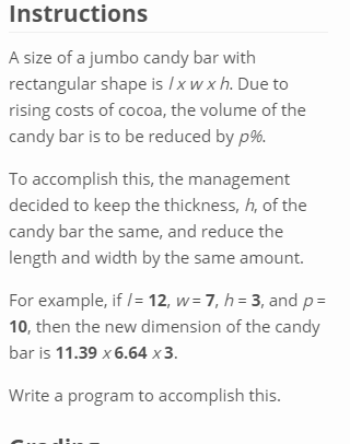 Solved Instructions A Size Of A Jumbo Candy Bar With Rect Chegg Com