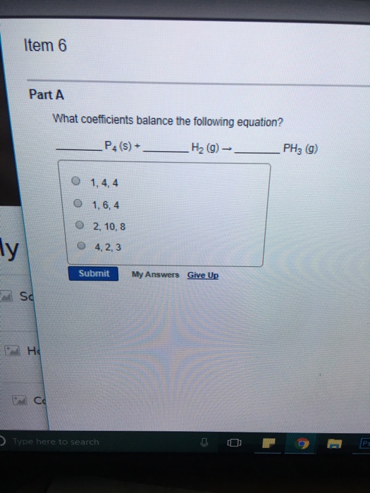 Solved Item 6 Part A What Coefficients Balance The Follow Chegg Com