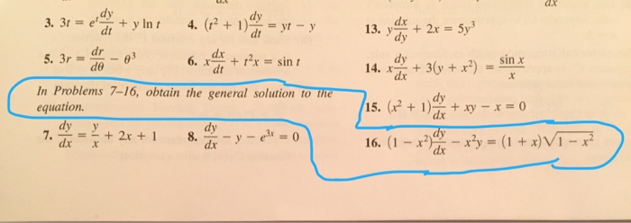 Solved 3t E T Dy Dt Y Ln T T 2 1 Dy Dt Yt Y 3 Chegg Com