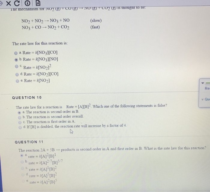 Solved NO2 + NO2 → NO3 + NO NO3 + CO NO2+ CO2 (slow) (fas