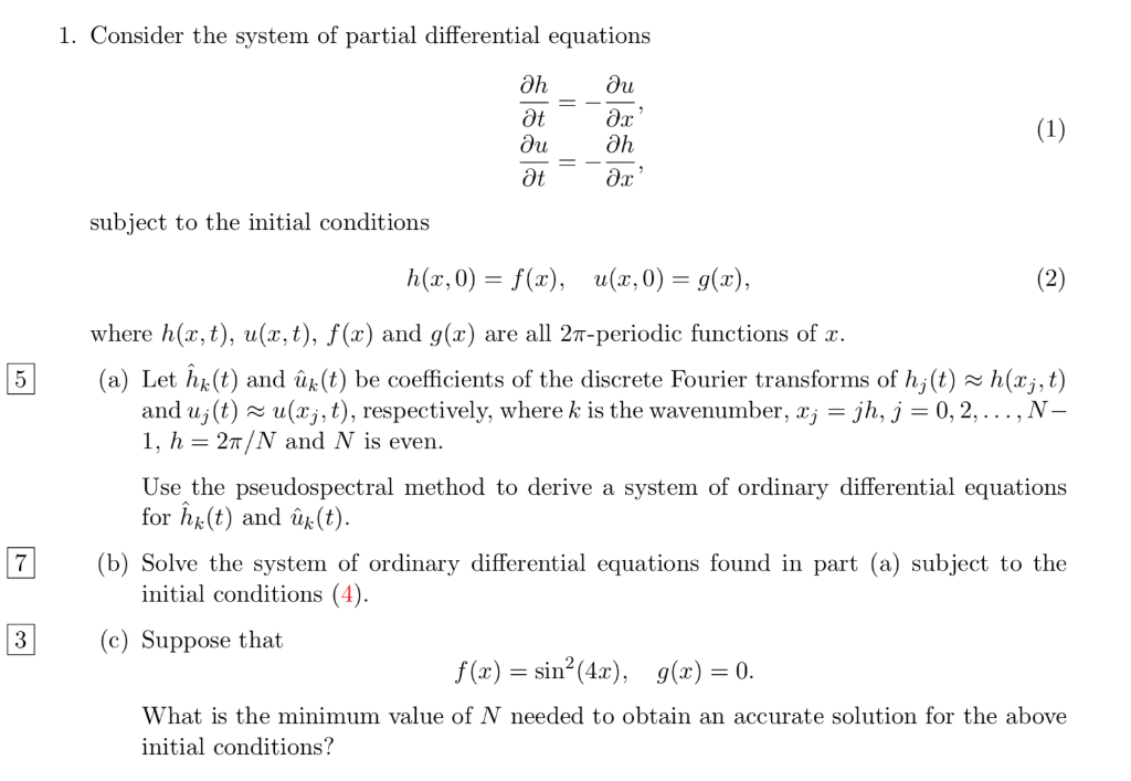 1 Consider The System Of Partial Differential Equ Chegg Com