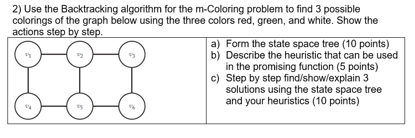 2 Use The Backtracking Algorithm For The M Coloring Chegg Com 2 Use The Backtracking Algorithm For The M Coloring Chegg Com