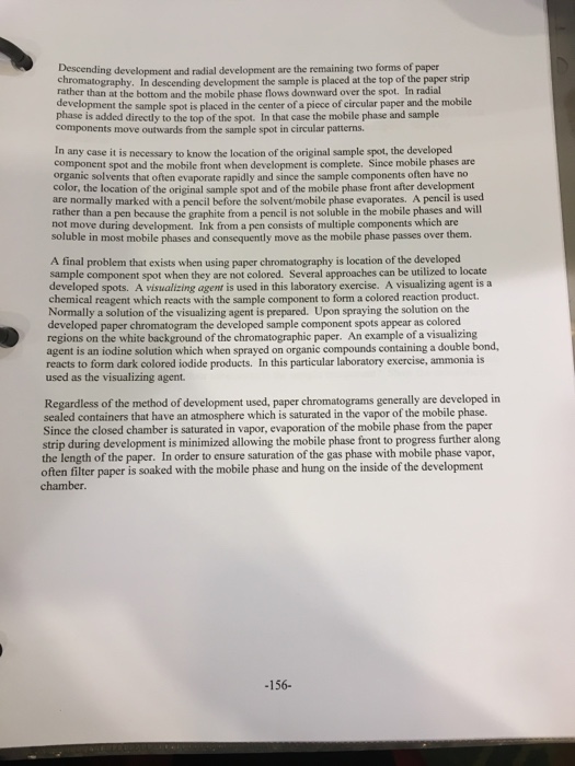 Paper chromatography is a type of picture