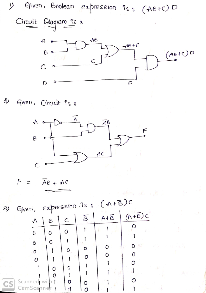 Solved 1 Create Circuit Diagram Boolean Expression Ab C D 2 Write Boolean Expression Output Circu Q