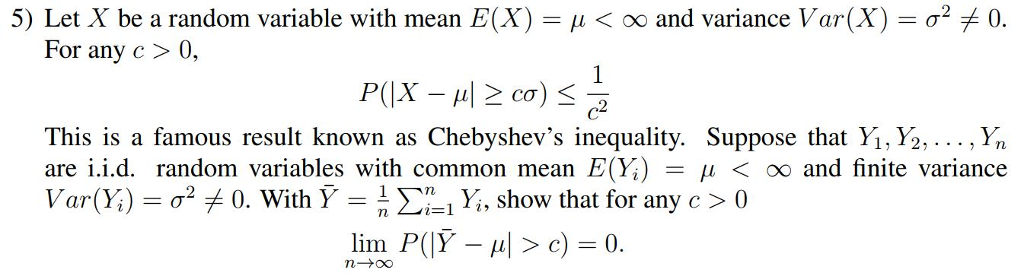Solved 5 Let X Be A Random Variable With Mean E X M Chegg Com