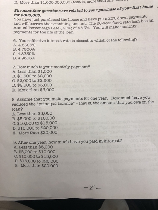how much down payment for 800 000 house