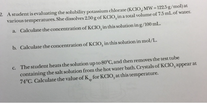 is potassium chlorate soluble in water