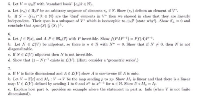 5 Let V黜 Wf With Standard Basis Ealke N A Chegg Com