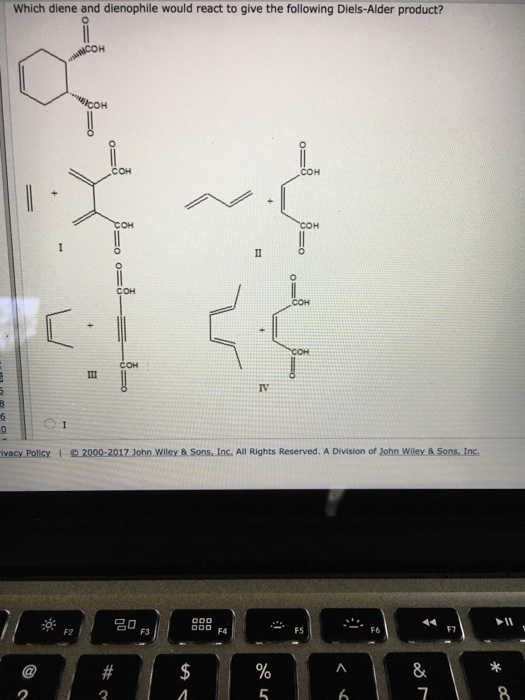 Solved Which Diene And Dienophile Would React To Give The