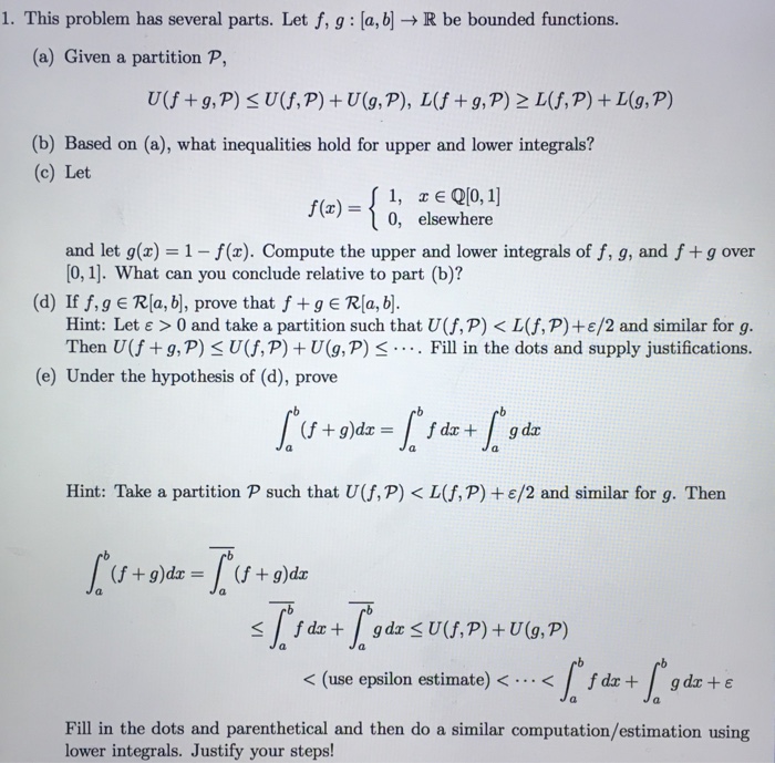 Solved I This Problem Has Several Parts Let F G A B Chegg Com