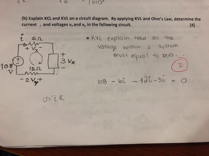 Solved: (b) Explain KCL And KVL On A Circuit Diagram. By A ...