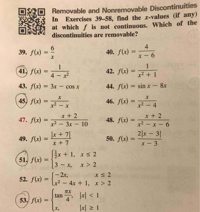 Solved Find The X Values If Any At Which F Is Not Conti Chegg Com