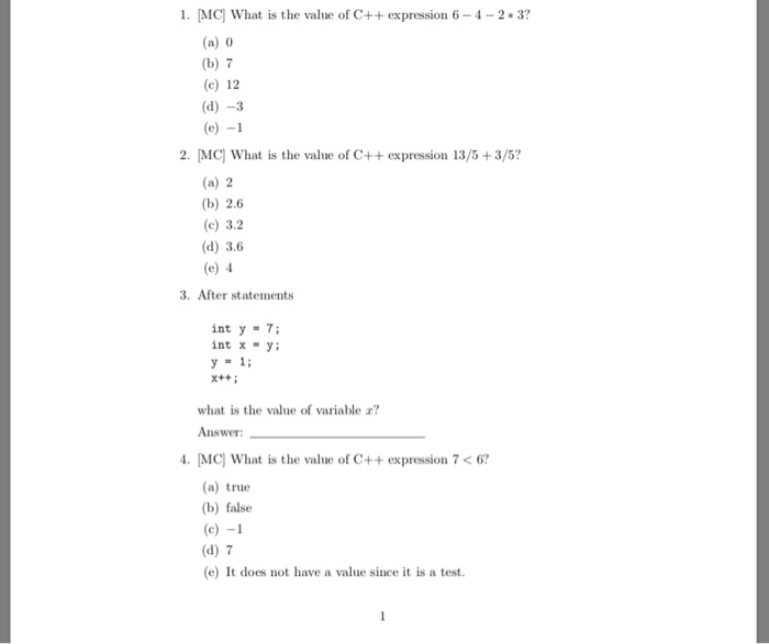 Solved L Mc What Is The Value Of C Expression 6 4 2 Chegg Com