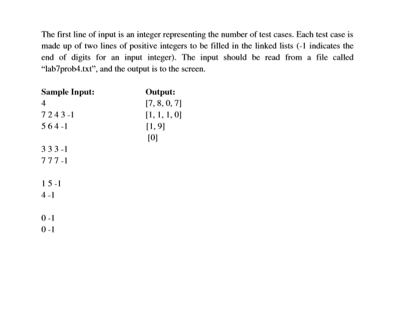 The first line of input is an integer representing the number of test cases. Each test case is made up of two lines of positi