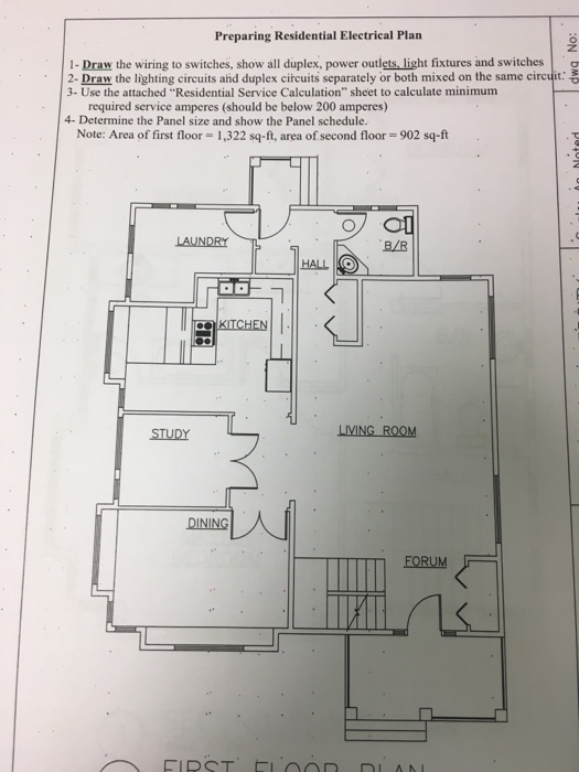 Preparing Residential Electrical  Plan  1 Draw The 